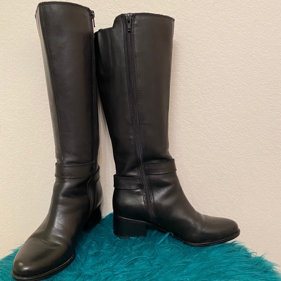 Black Leather Boots /Black Dane Black Leather Boot - Picture 4 of 8